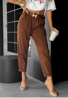 Pantaloni z paskiem Take A Look ciocolatii