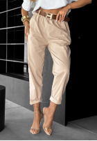 Pantaloni z paskiem Take A Look bej
