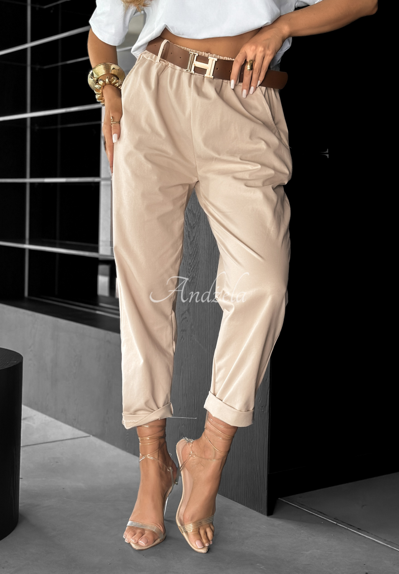 Pantaloni cu curea Take A Look