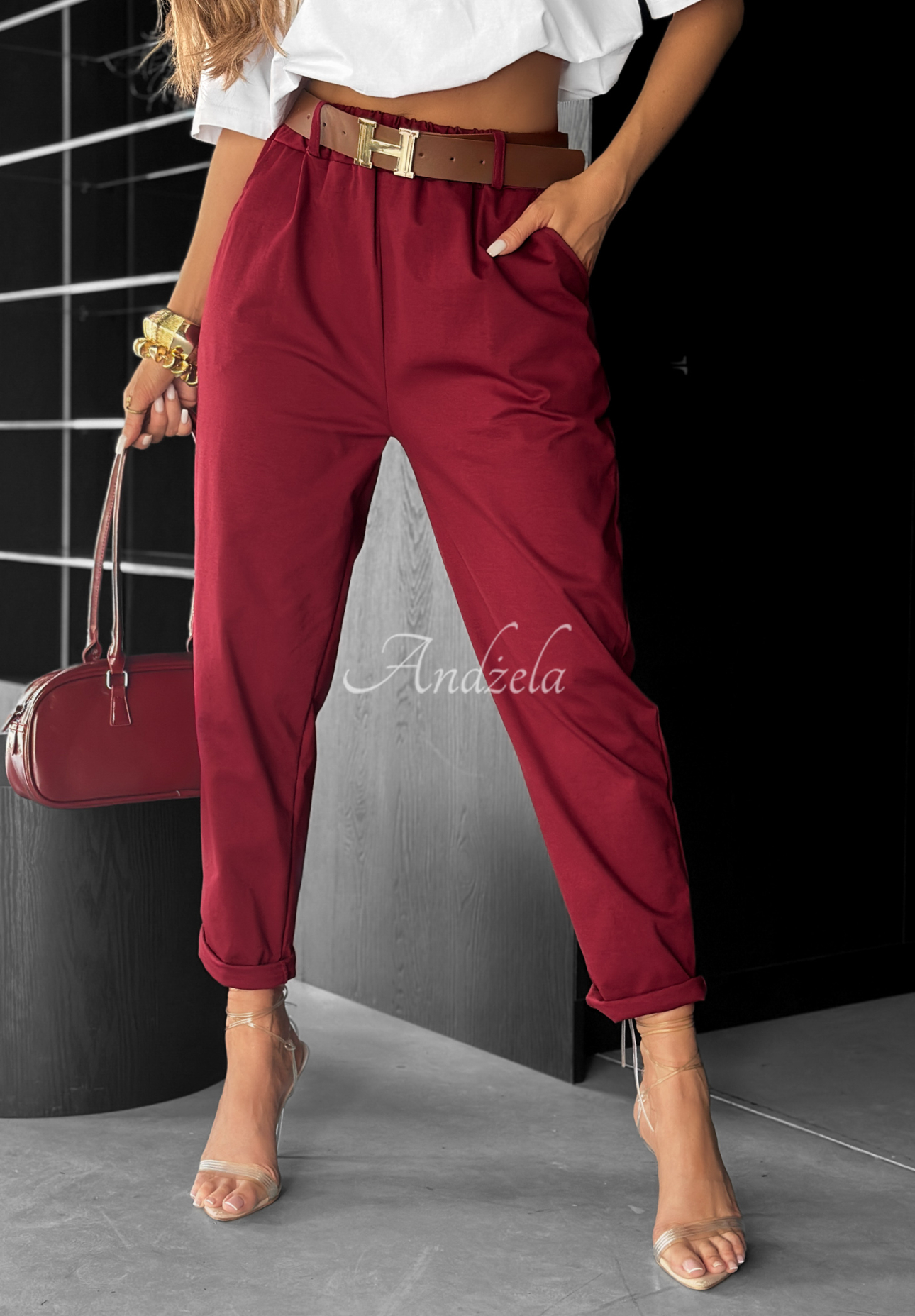 Pantaloni cu curea Take A Look