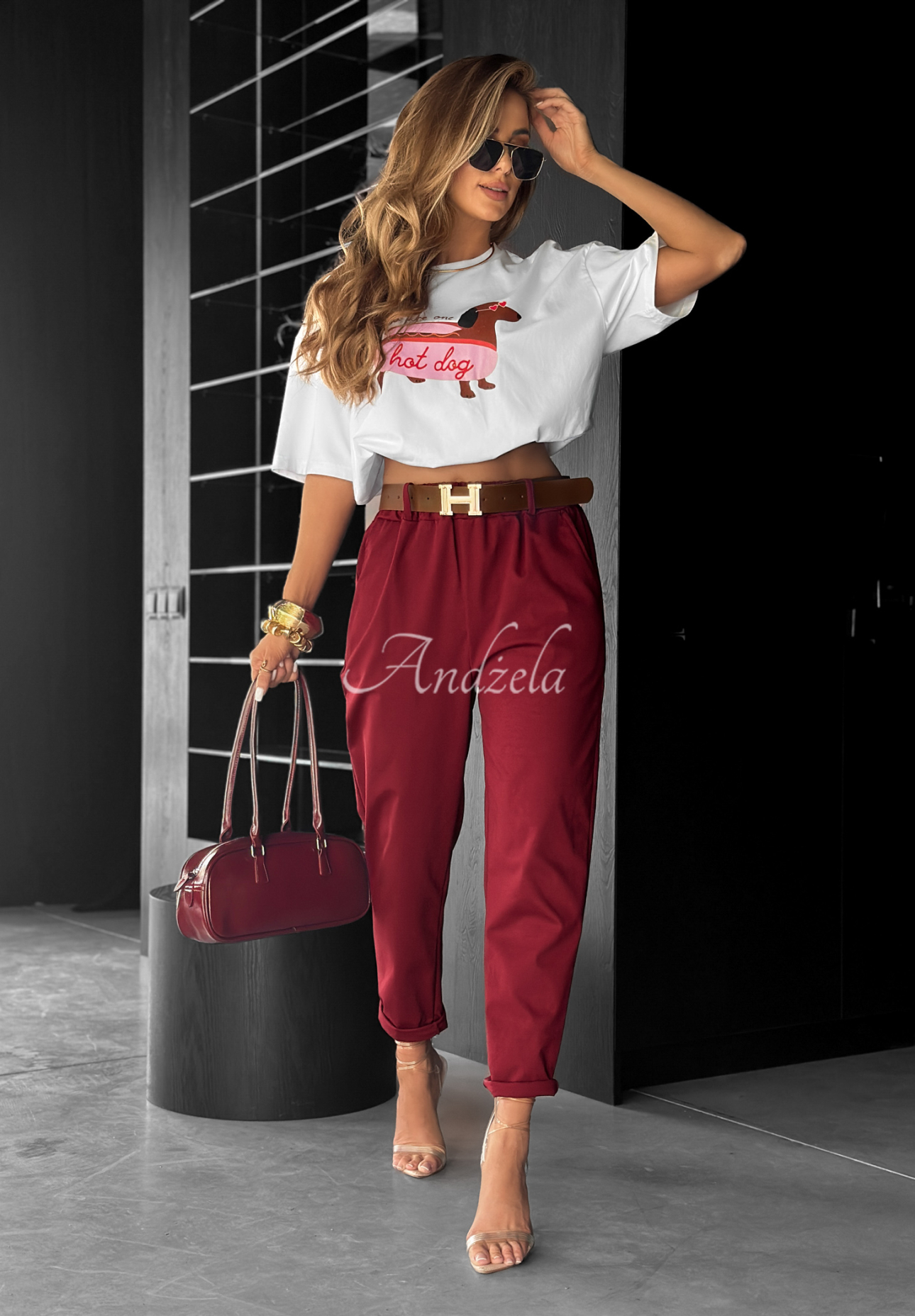 Pantaloni cu curea Take A Look