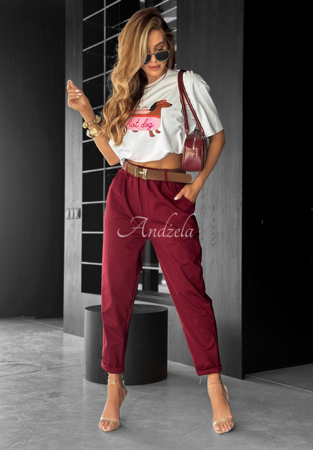 Pantaloni cu curea Take A Look