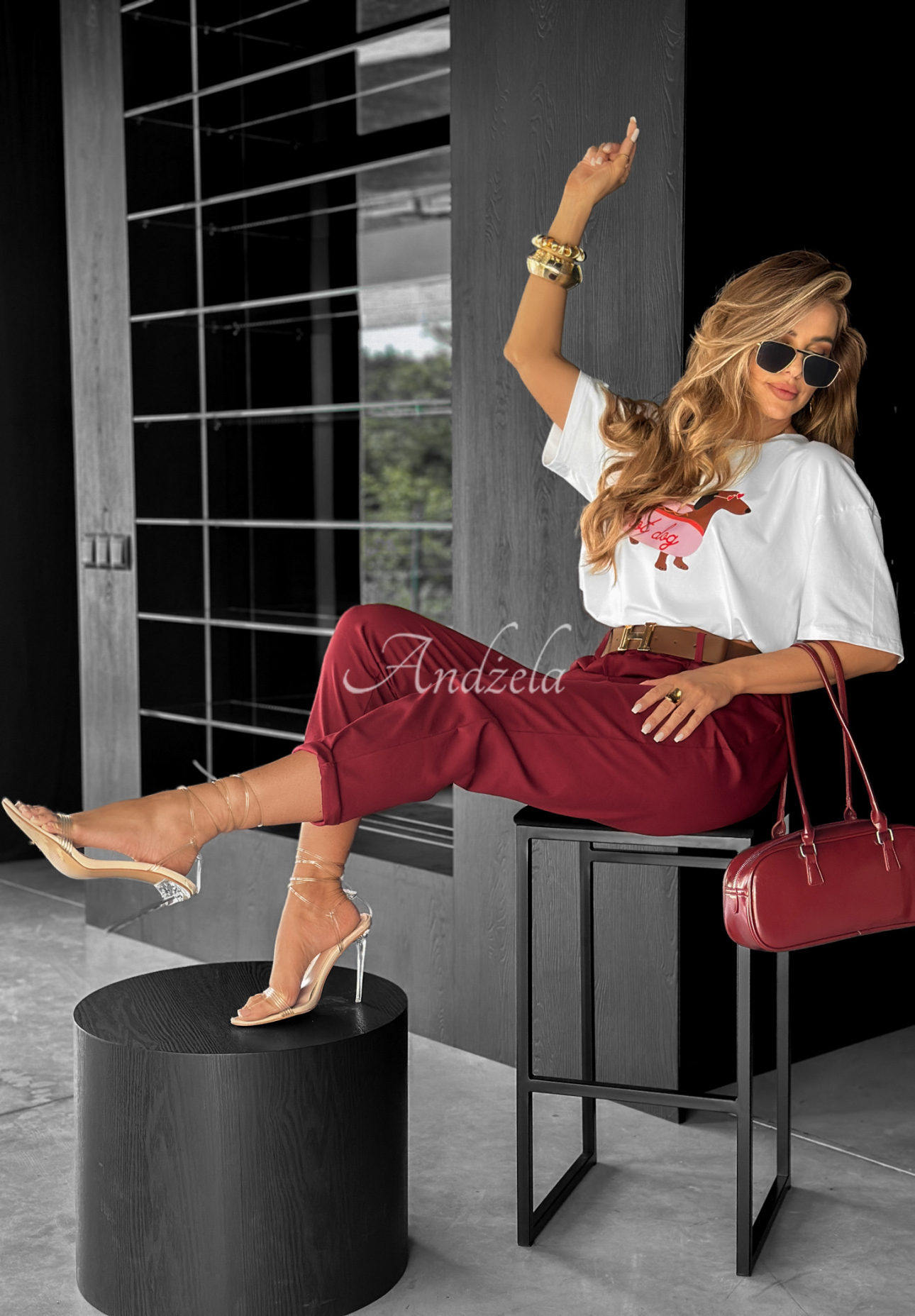 Pantaloni cu curea Take A Look