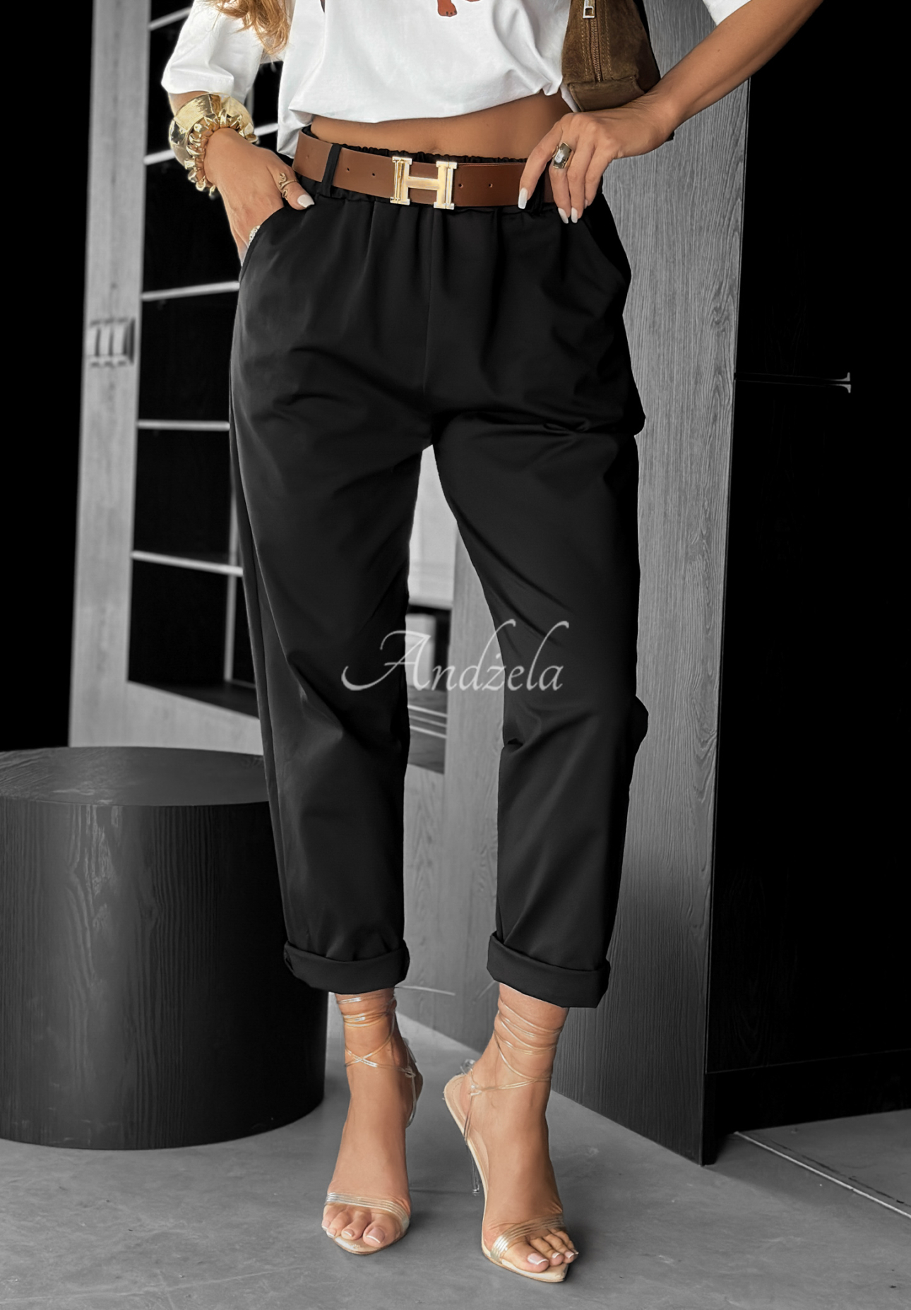Pantaloni cu curea Take A Look