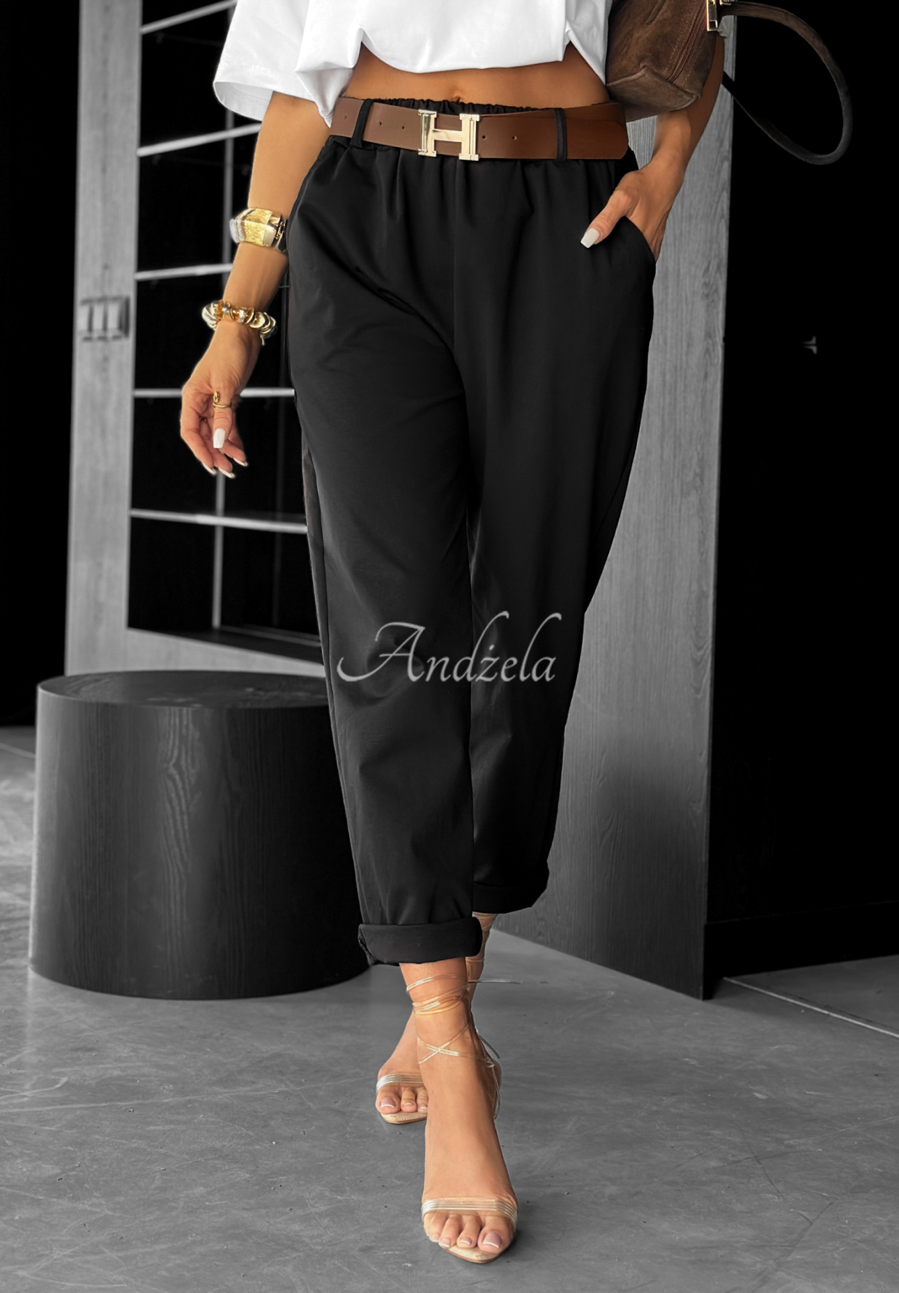 Pantaloni cu curea Take A Look