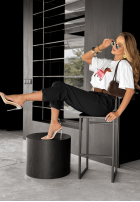 Pantaloni z paskiem Take A Look negre