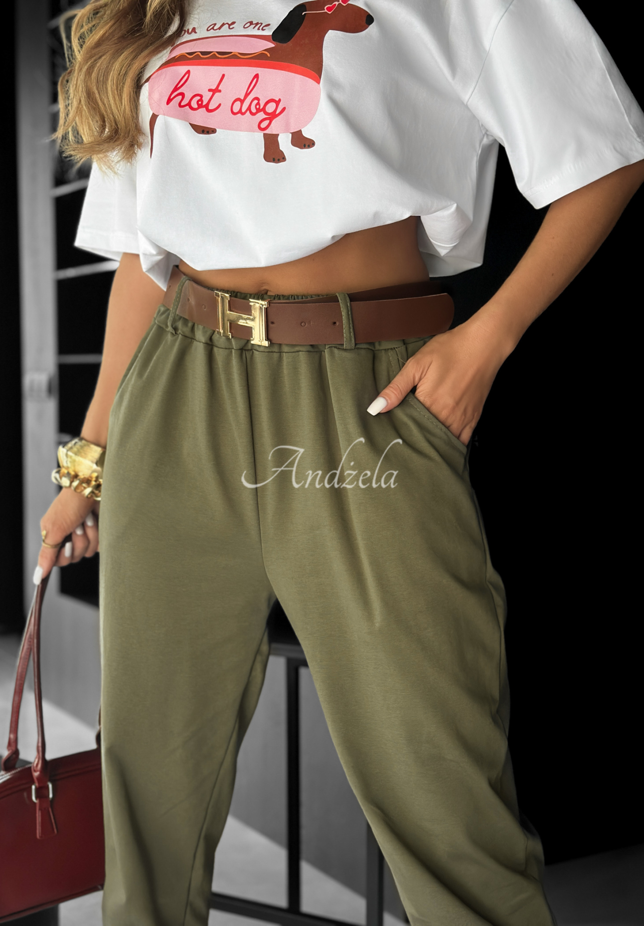 Pantaloni cu curea Take A Look