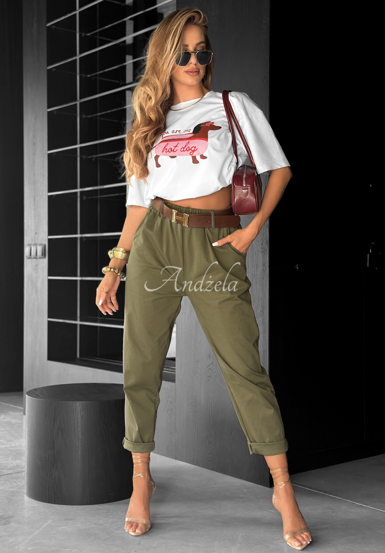 Pantaloni cu curea Take A Look