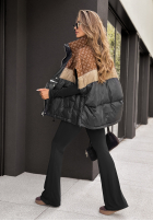 Puchowa Vestă cu modele Just You negru-maro