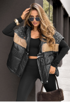 Puchowa Vestă cu modele Just You negru-Gri