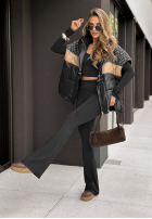 Puchowa Vestă cu modele Just You negru-Gri