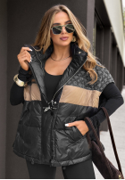 Puchowa Vestă cu modele Just You negru-Gri