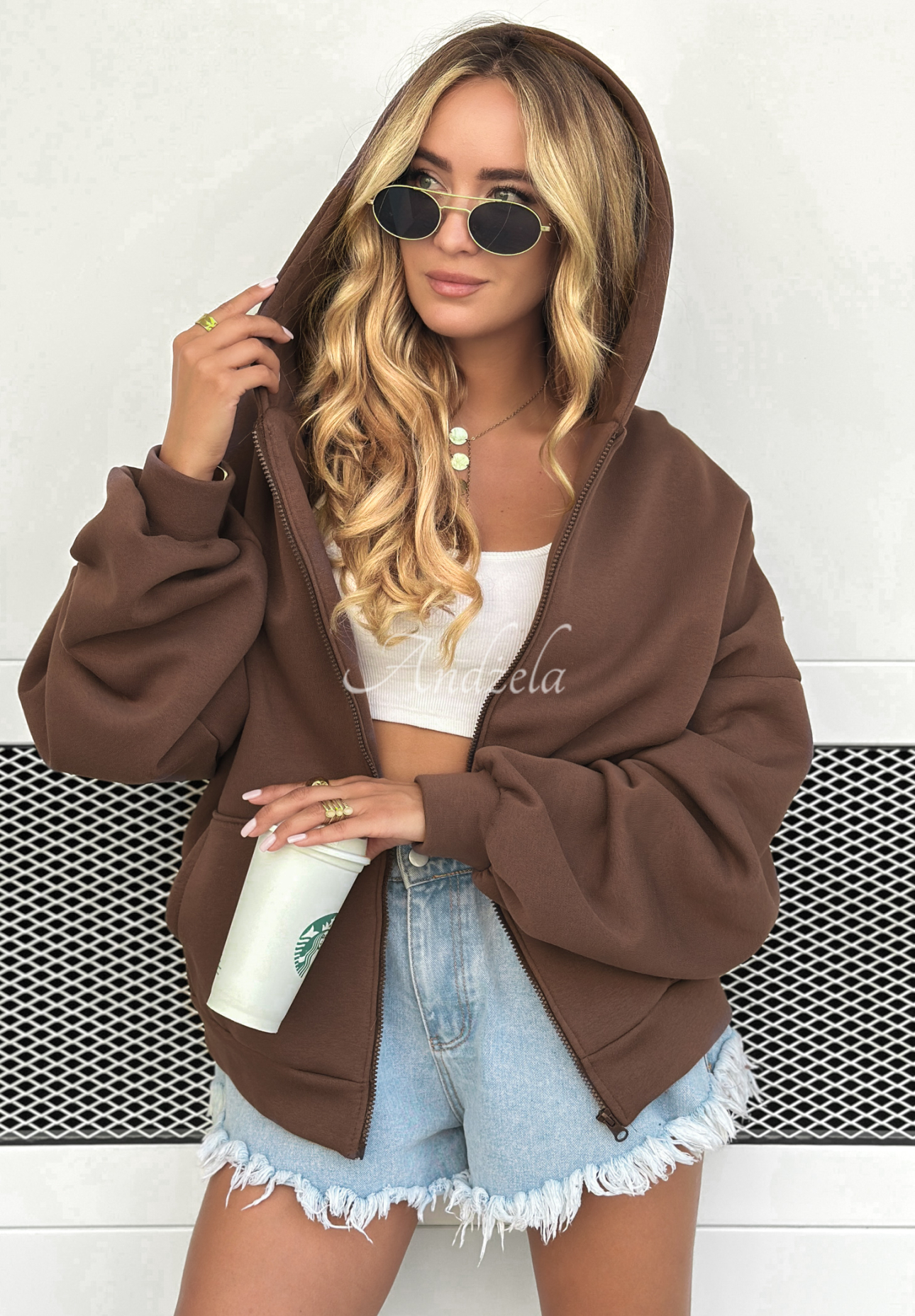Hanorac oversize cu glugă Don&#039;t Tell