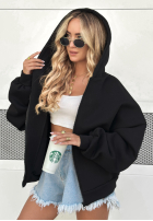 Hanorac z kapturem oversize Don't Tell negru