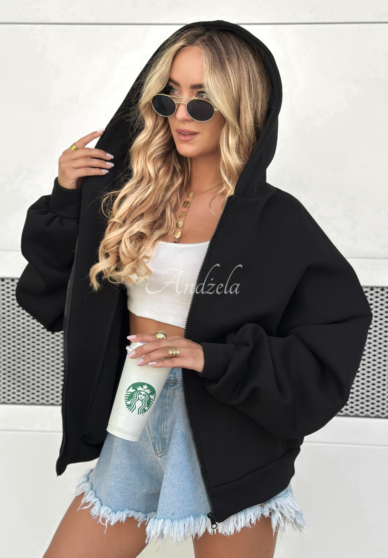 Hanorac oversize cu glugă Don&#039;t Tell
