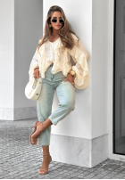 Pantaloni din denim mom fit Try Again Later albastre