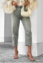 Pantaloni din denim mom fit Try Again Later albastre