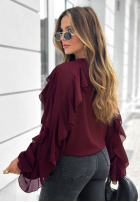 Cămașă z falbankami Flowy Dreams burgundowa