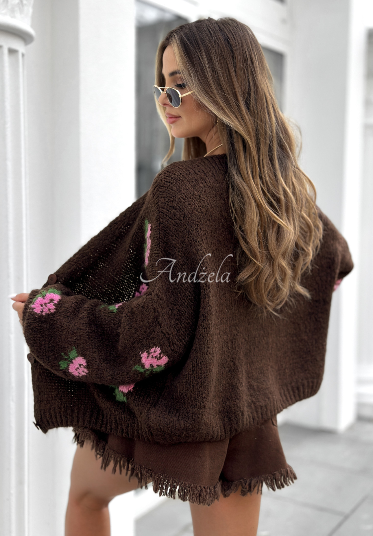 Cardigan scurt cu flori Bloomingdale