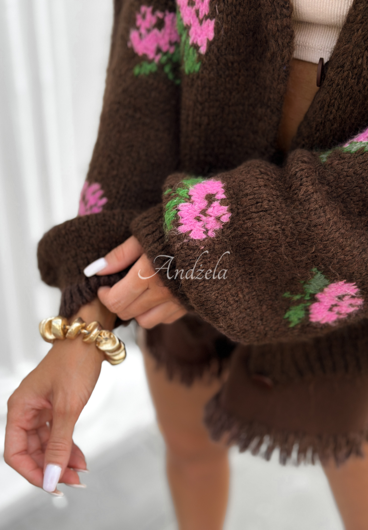 Cardigan scurt cu flori Bloomingdale