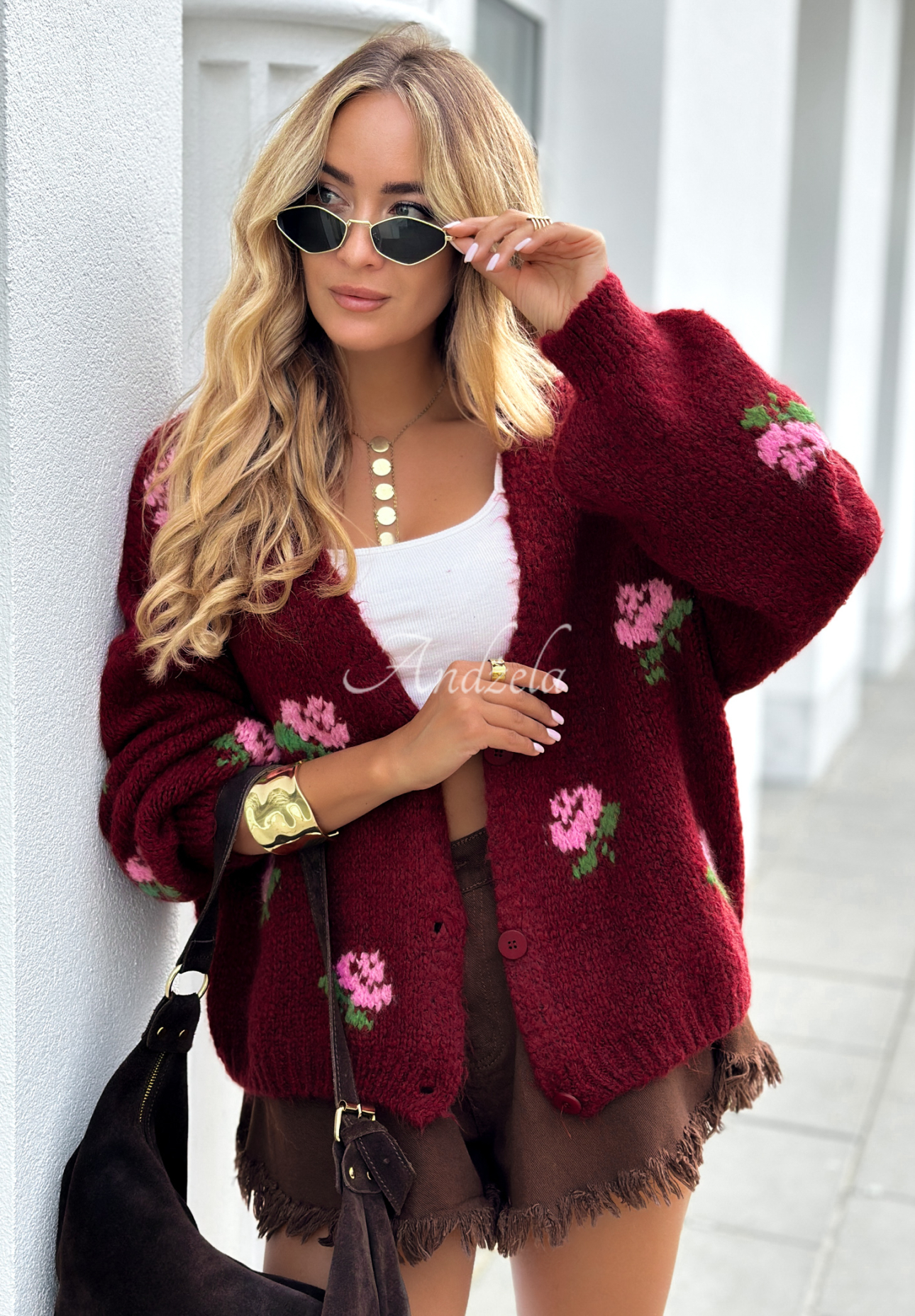 Cardigan scurt cu flori Bloomingdale