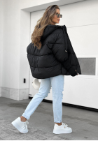 Pikowana Geacă oversize Maple Leaf negru