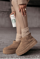 zamszowe Botine Crunchy Snow mokka