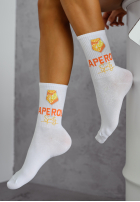 Lungi skarpetki z napisami Aperol Spritz białe