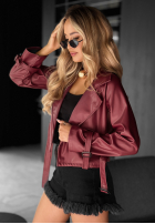Skórzana Geacă biker Everglades City burgundowa II