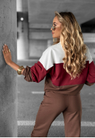 Compleu de trening Hanorac i Pantaloni Just A Look czekoladowo-burgundowy