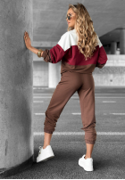 Compleu de trening Hanorac i Pantaloni Just A Look czekoladowo-burgundowy