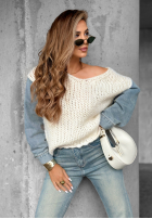 Pulover cu mâneci din denim Rainy Hollow