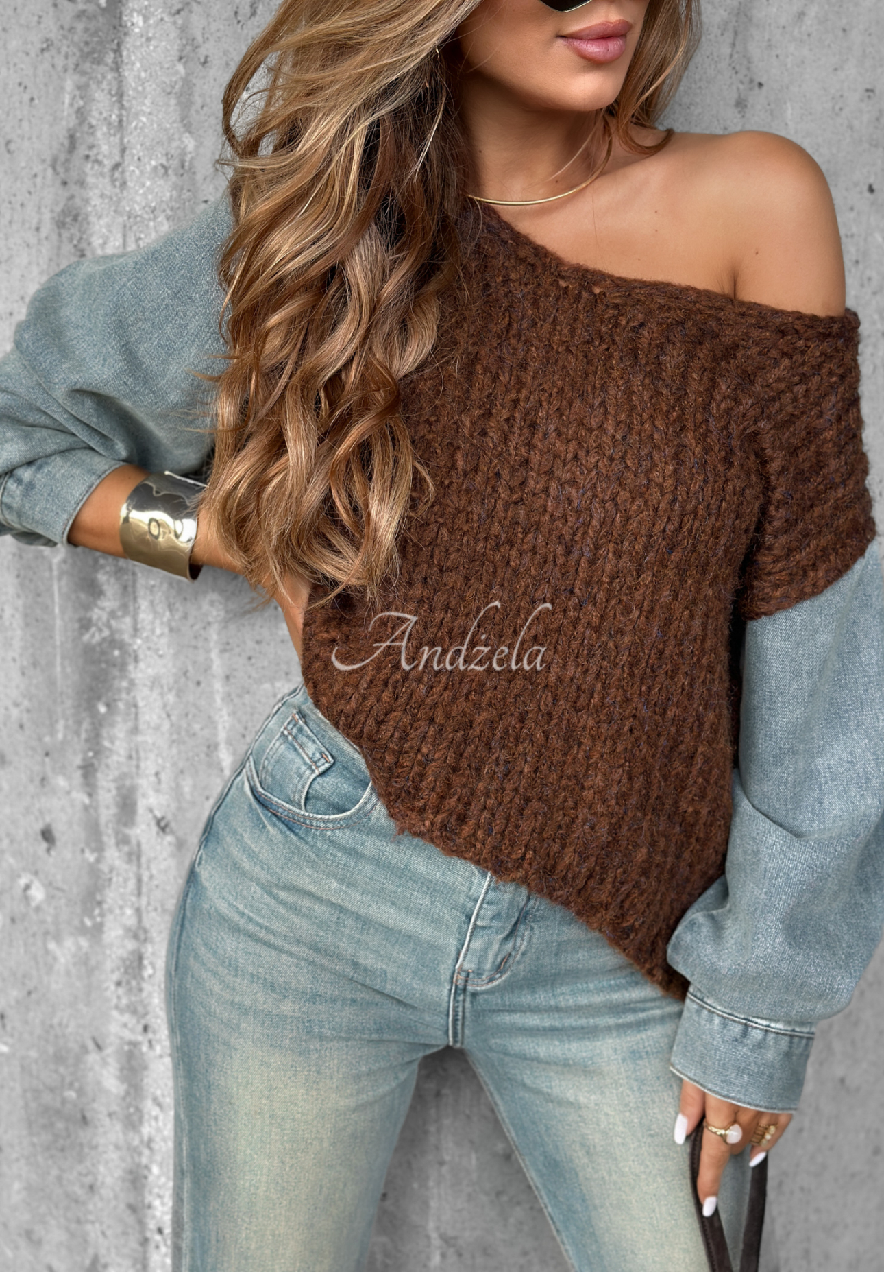 Pulover cu mâneci din denim Rainy Hollow