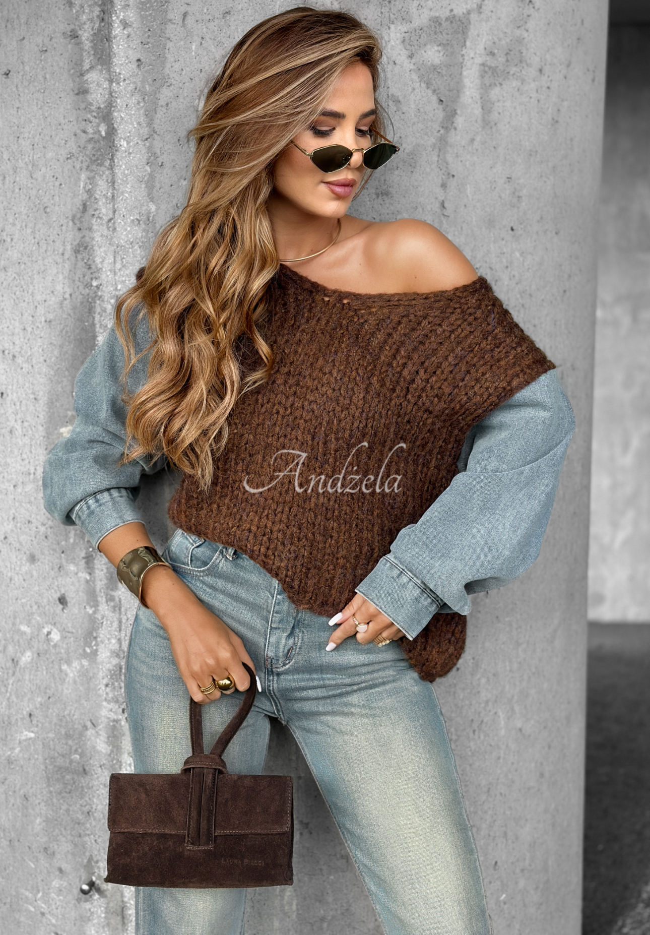 Pulover cu mâneci din denim Rainy Hollow