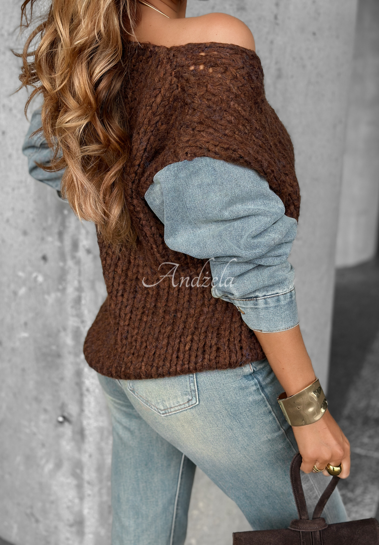 Pulover cu mâneci din denim Rainy Hollow