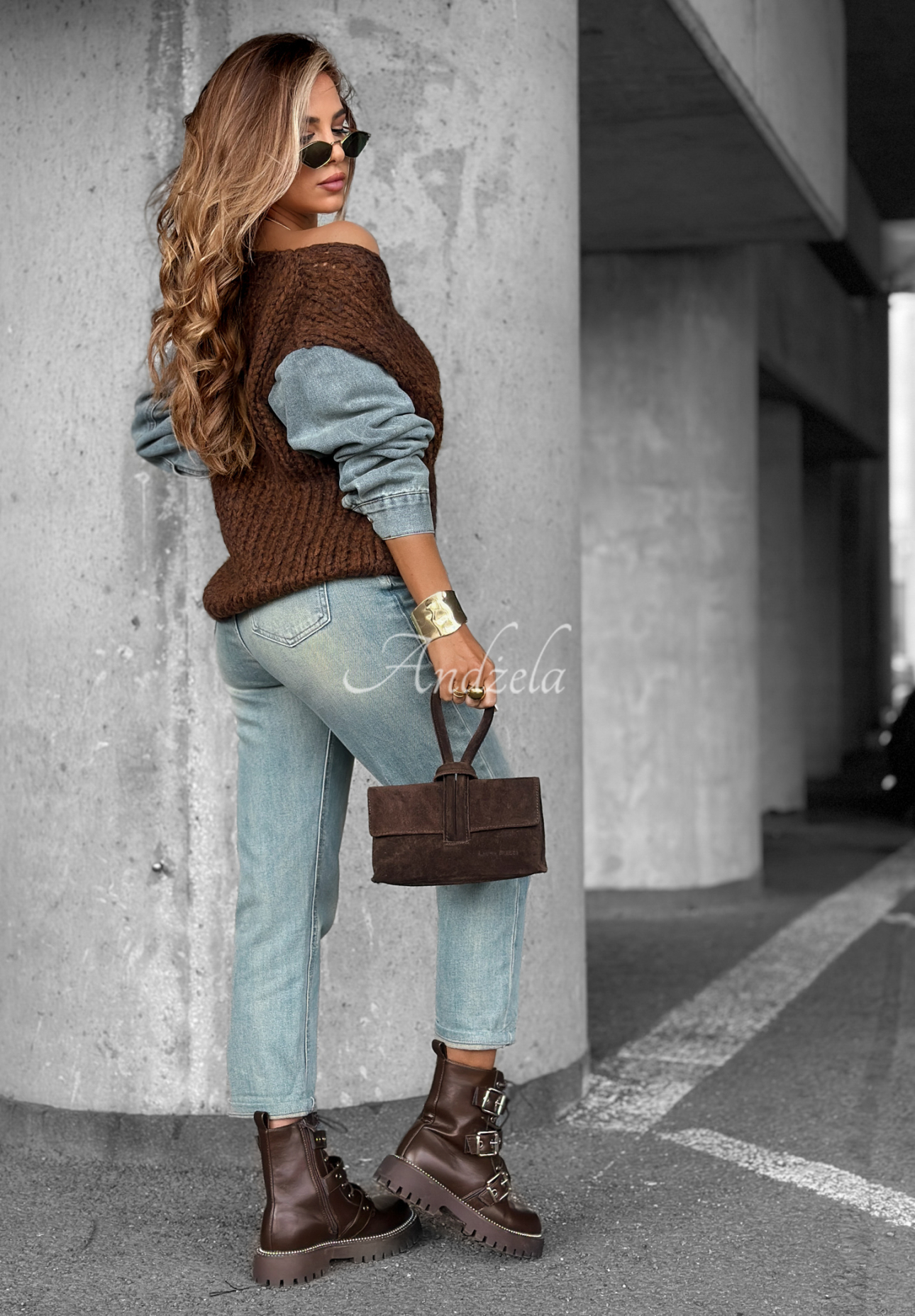 Pulover cu mâneci din denim Rainy Hollow