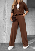Compleu de trening Hanorac i Pantaloni Tell Me Later ciocolatiu