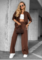 Compleu de trening Hanorac i Pantaloni Tell Me Later ciocolatiu