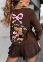 Pulover z misiami Best Friend Story ciocolatiu