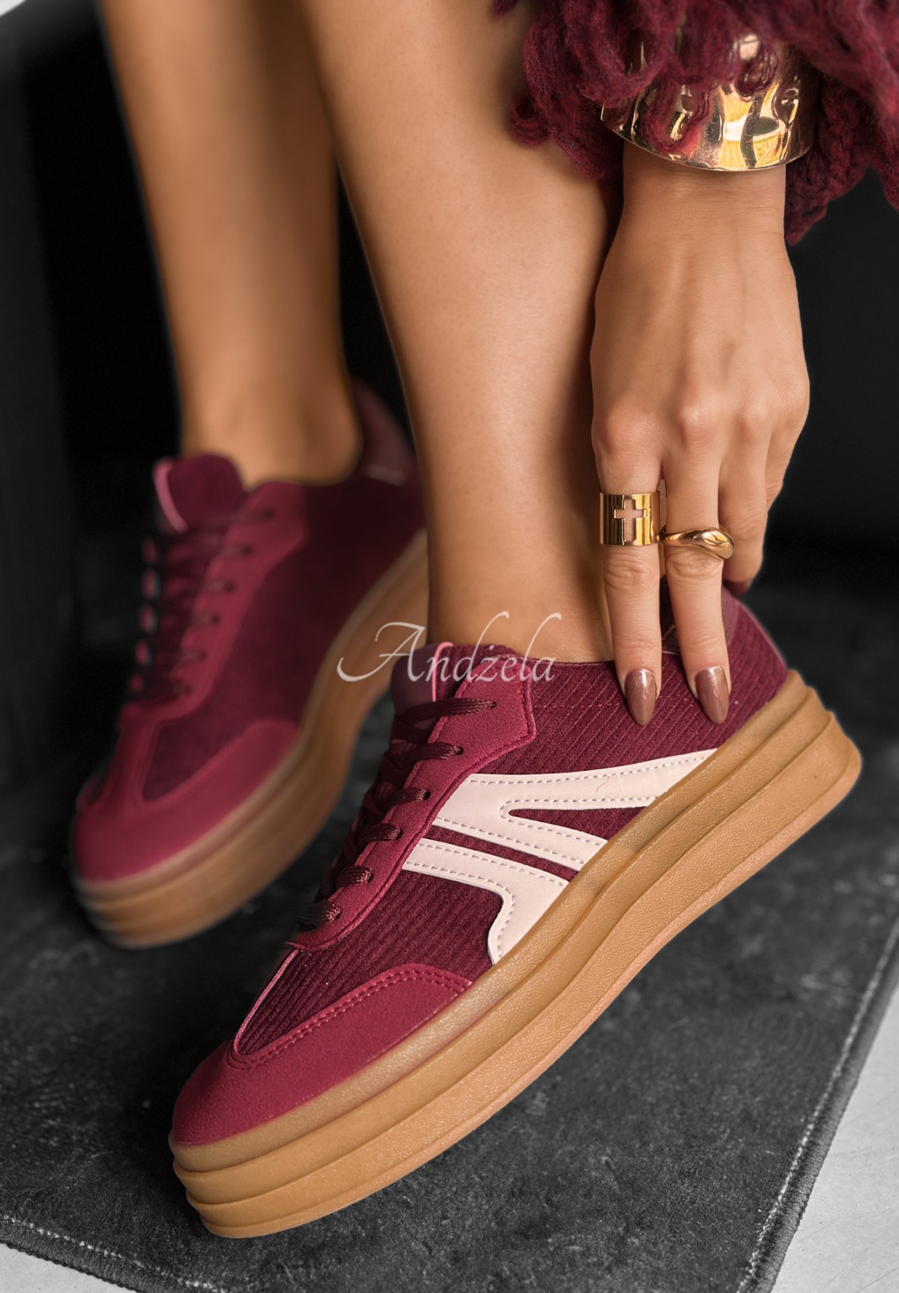 Adidași din catifea reiată Before You Go