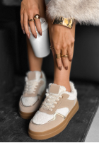 Adidași z kożuszkiem Crispy Fall bej