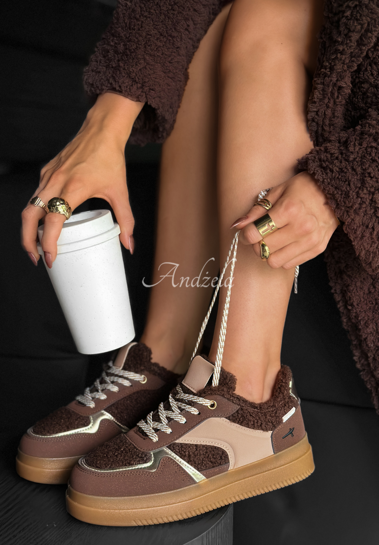 Adidași din imitație de lână de miel Crispy Fall