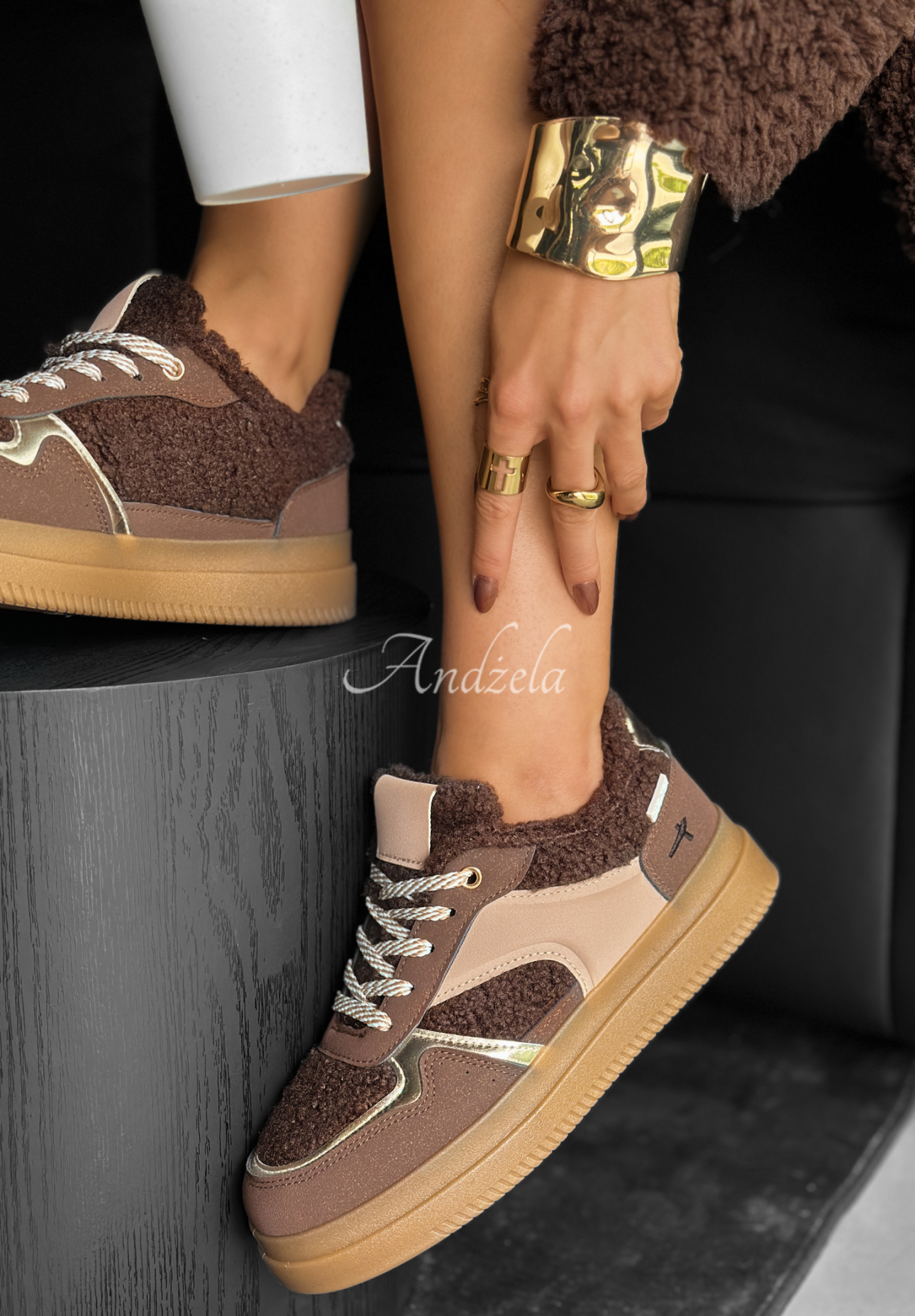 Adidași din imitație de lână de miel Crispy Fall
