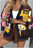 Krótki Cardigan cu modele The World Trip ciocolatiu