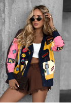 Krótki Cardigan cu modele The World Trip ciocolatiu