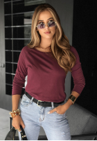 Bluză longsleeve Not Available burgundowa