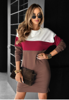Dresowa Rochie Just A Look czekoladowo-burgundowa