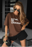 Tricou z nadrukiem Eat Me ciocolatiu