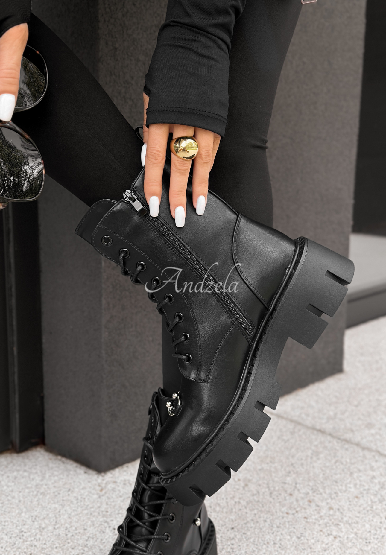 Botine din piele Slowly Now