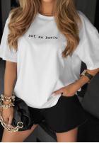Tricou z nadrukiem Not So Basic Alb
